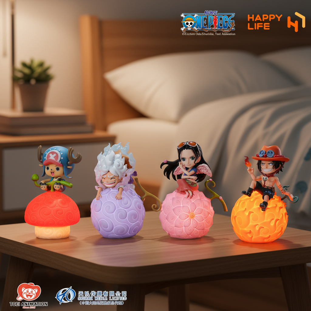 Happy Life One Piece Devil Fruit Night Light with Voice Control Switch, Brightness Adjustment, Limited Edition One Piece Anime Figure | Officially Licensed Genuine Product
